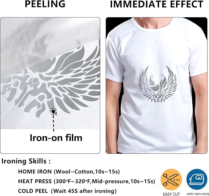 RENLITONG Reflective Dark Gray Heat Transfer Vinyl - Image 2