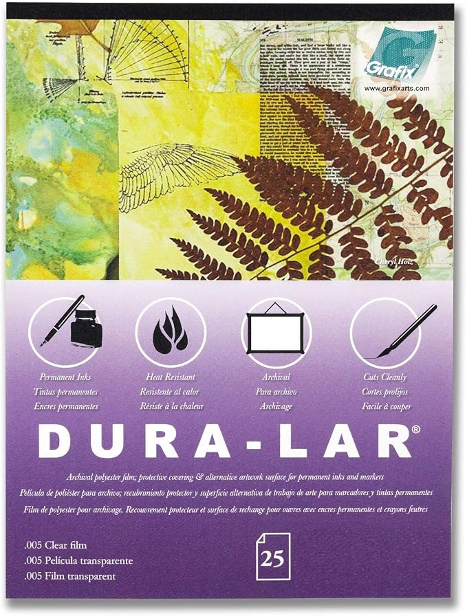 Grafix Dura-Lar 0.005" Film, Ultra Clear, Glossy 11"x14" Sheet, Mylar/Acetate by Grafix