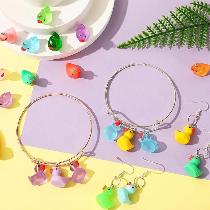 Augshy 64Pcs Mini Resin Duck Charms, Luminous Duck Beads - Image 4