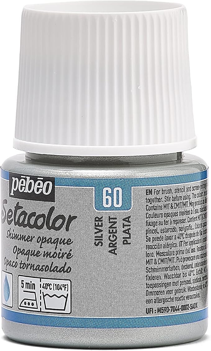 PEBEO 295-060 Setacolor Opaque Fabric Paint 45-Milliliter Bottle, Shimmer Silver - Image 9