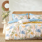 LEMIROE Tropical Coastal Blue Cotton Comforter King Size 3Pcs by LEMIROEBEDDING