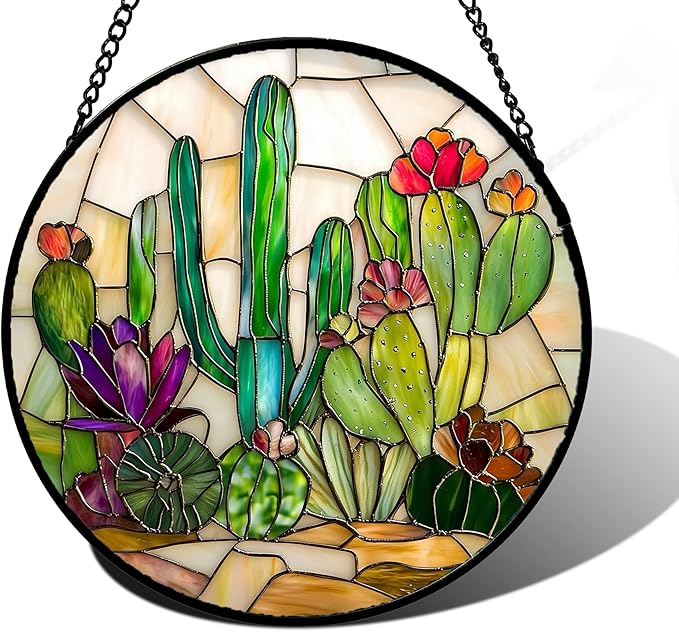 DASTOLL Stained Glass Window Hanging, and Mom 6.3 in by DASTOLL