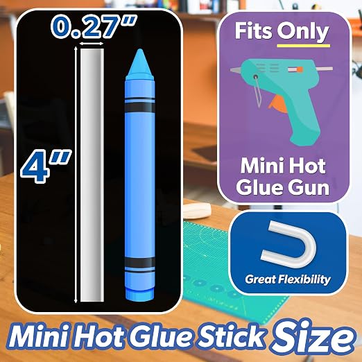 Clear Mini Hot Glue Sticks, 200 Pack | Fits Mini Hot Glue Guns, Quick Drying - Image 2