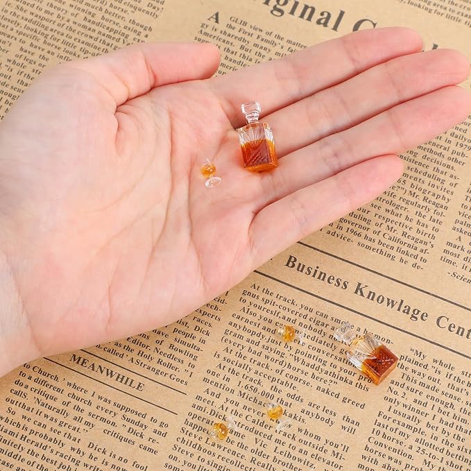 JJUNW 6 Pcs 1:12 Scale Dollhouse Miniature Accessories, A Set of Exquisite Mini - Image 3