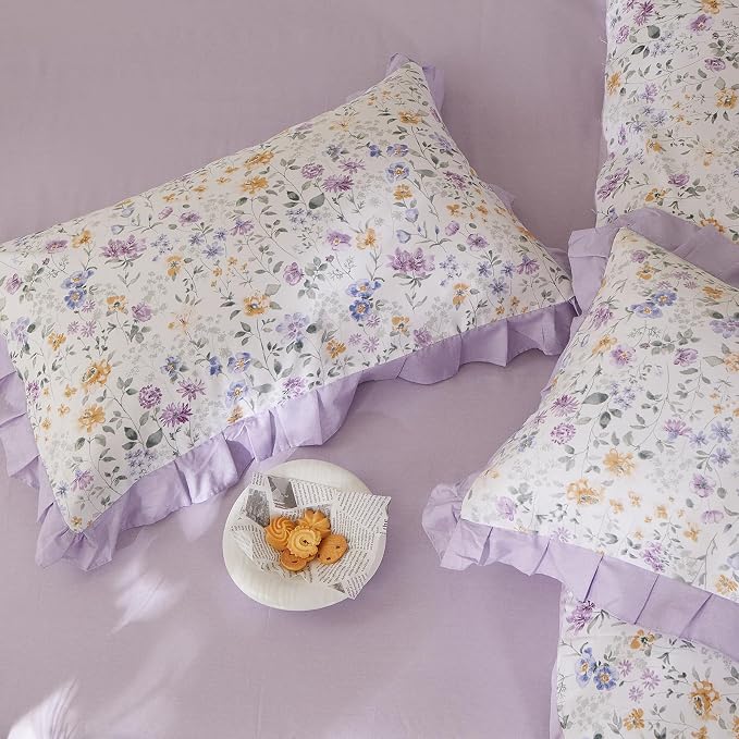 mixinni Floral Duvet Cover Set Full Size, 100% Cotton 3-Piece Bedding Set - Image 6