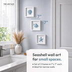 TideAndTales Blue Seashells and Starfish Coastal 3D Wall Art, Beach Wall Decor - Image 2