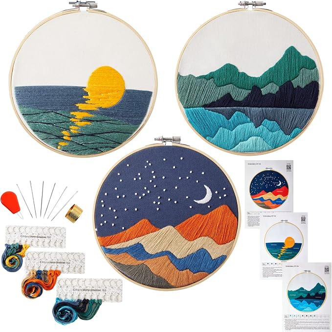 Embroidery Kits for Beginners Adults, Stamped Cross Stitch kits for Adult by Armindou