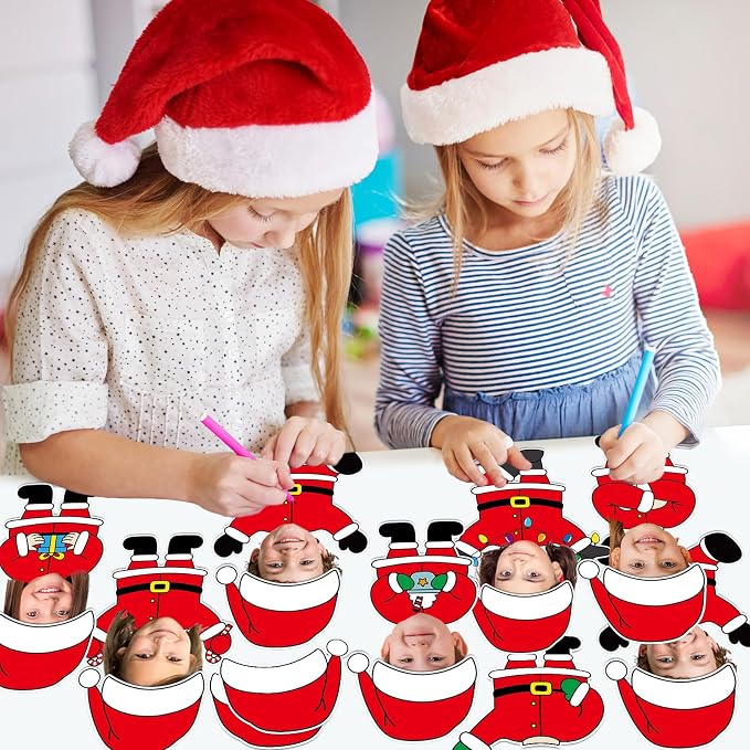 60pcs Christmas Theme Cutouts Santa Claus Bulletin Board Decorations Xmas Santa - Image 6