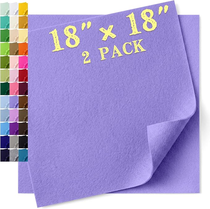 Felt Fabric Sheet 18 x 18 Inch, 1.6mm Thick | Soft and Flexible Nonwoven by MIGLORIA