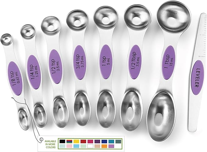 Spring Chef Stainless Steel Magnetic Measuring Spoons Set of 8 by SpringChef