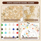352 Pcs Assorted Charms for Jewelry Making, Mixed Enamel KC Gold Alloy Letter - Image 2