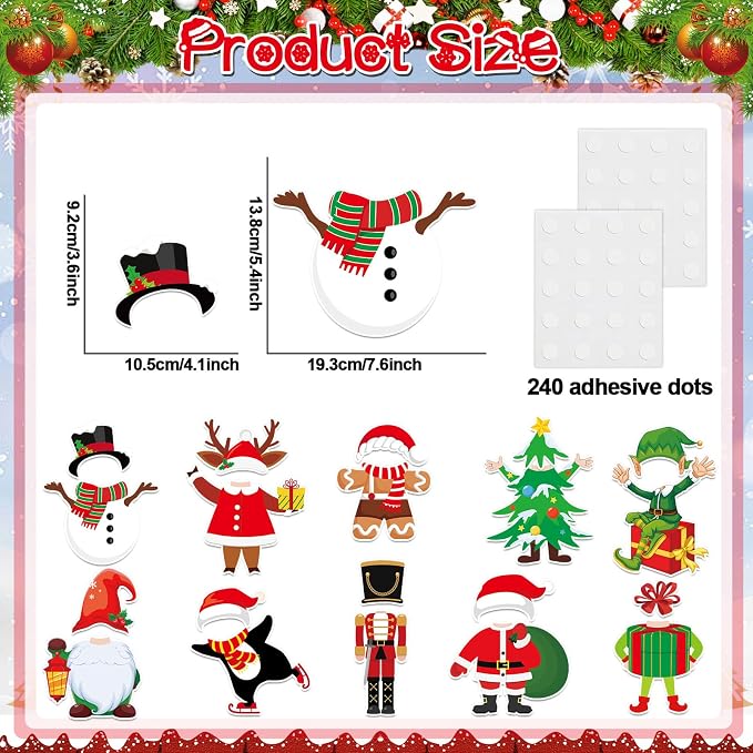 60pcs Christmas Theme Cutouts Xmas Holiday Bulletin Board Decorations Xmas - Image 2