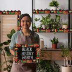 69 Feet Black History Month Bulletin Board Scalloped Kente Borders Classroom - Image 4