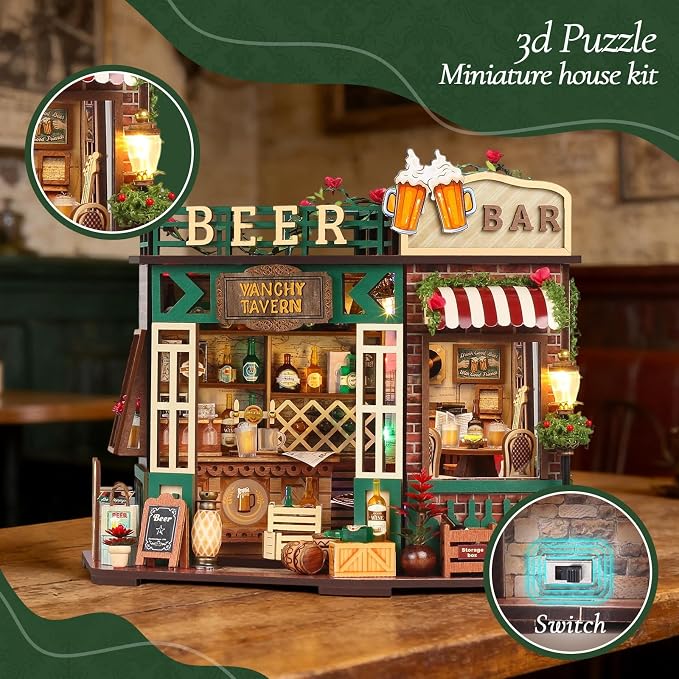 Book Nook, Beer Shop DIY Miniature House Kit - Image 4