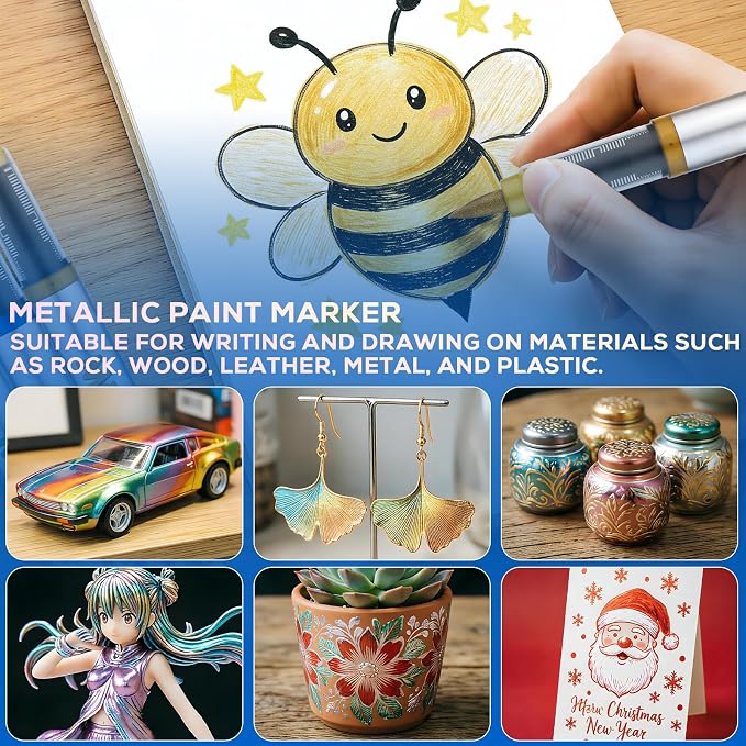 Metallic Acrylic Paint Markers, Fabric Paint, DIY Crafts - Image 4