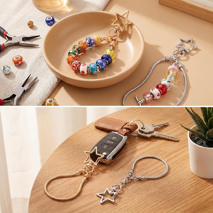 10PCS Beadable Keychain Bars Mixed Color Chain Keychains Key Chain Making Kit - Image 7