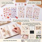 Pengxiaomei 375 Pcs French Flower Stickers - Image 5