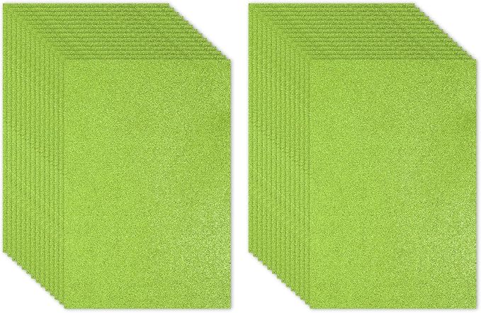 PATIKIL 30Sheets Light Green EVA Glitter Foam Sheet 11.8 x 7.9 Inch 2mm Thick by PATIKIL