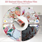 Kromapolis Window Privacy Film, Stained Glass Sticker Floral Window Clings - Image 7