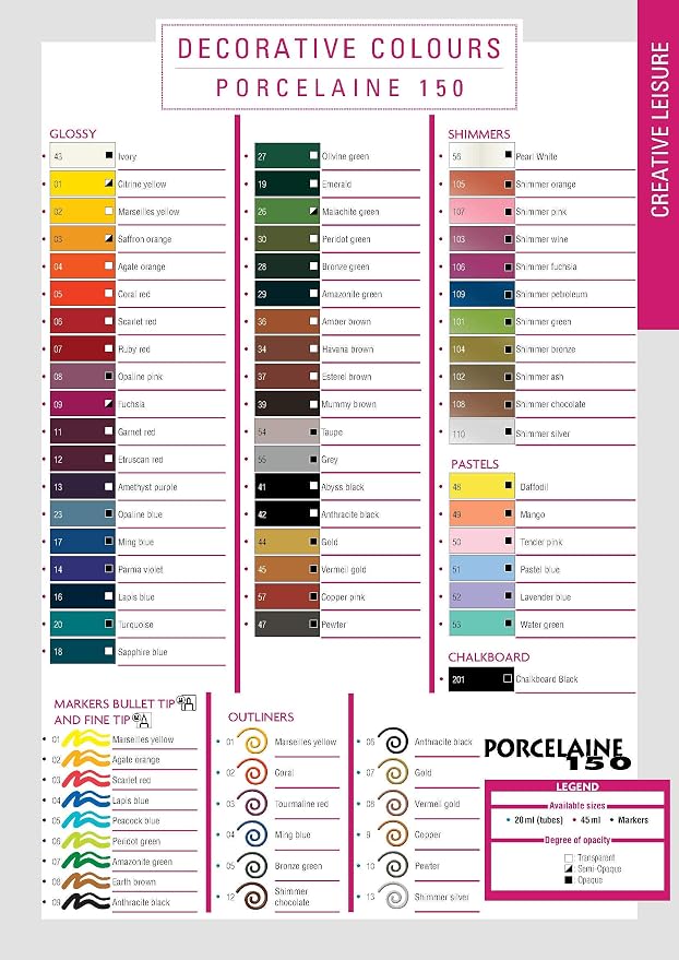 Pebeo Porcelaine 150, Water-Based High-Gloss Color Porcelain Paint, 45 ml Bottle - Image 4