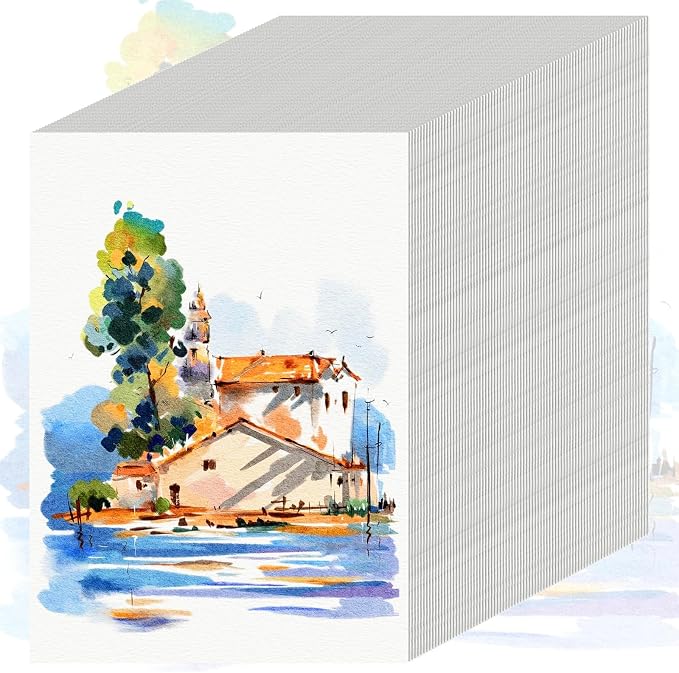 84 Sheets Watercolor Paper 5x7, 110 LB/230 GSM Water Color Paper 5 x 7 by WatercolorPaper