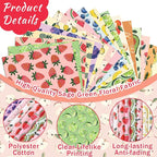 HunnmingRe 20 Pcs 10''x10'' Summer Fruit Quilting Fabric Square Lemon - Image 6