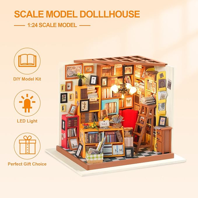 RoWood DIY Miniature Dollhouse Kit, 1:24 Scale Tiny House Building Kits - Image 6