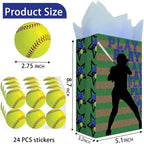 24 Softball Party Favor Bags - Image 3