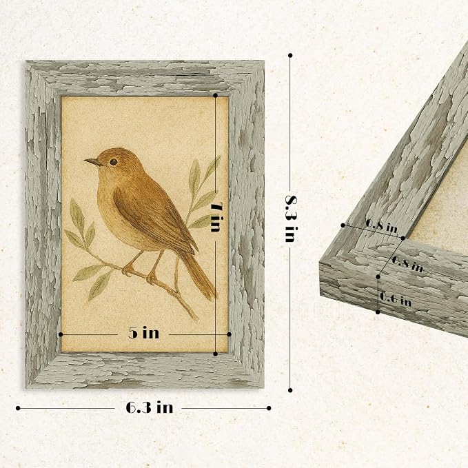 puthiac 5x7 Rustic Farmhouse Picture Frame, Taupe Grey, 1 Pack | Distressed MDF - Image 5