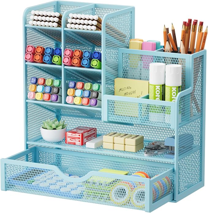 Marbrasse Mesh Pen Holder for Desk, Desk Organizers and Accessories for Office by Marbrasse