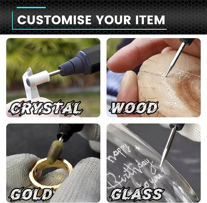 AM ARROWMAX Mini Engraving Pen, HollowCup Motor, 42 Bits - Image 2