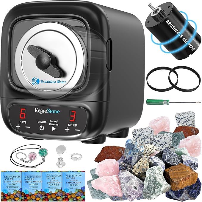 Ultra Quiet Rock Tumbler Kit for Adults – 3LB Professional Rock Polisher by ProfessionalRockTumblers