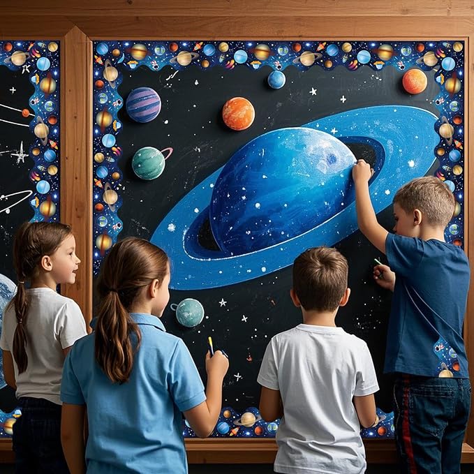 69Ft Outer Space Theme Bulletin Board Borders Galaxy Bulletin Board Border Star - Image 5