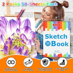 4 Pack 9x12 Sketch Book Spiral Bound, 50 Sheets Each 100gsm/68lb Acid-Free - Image 4