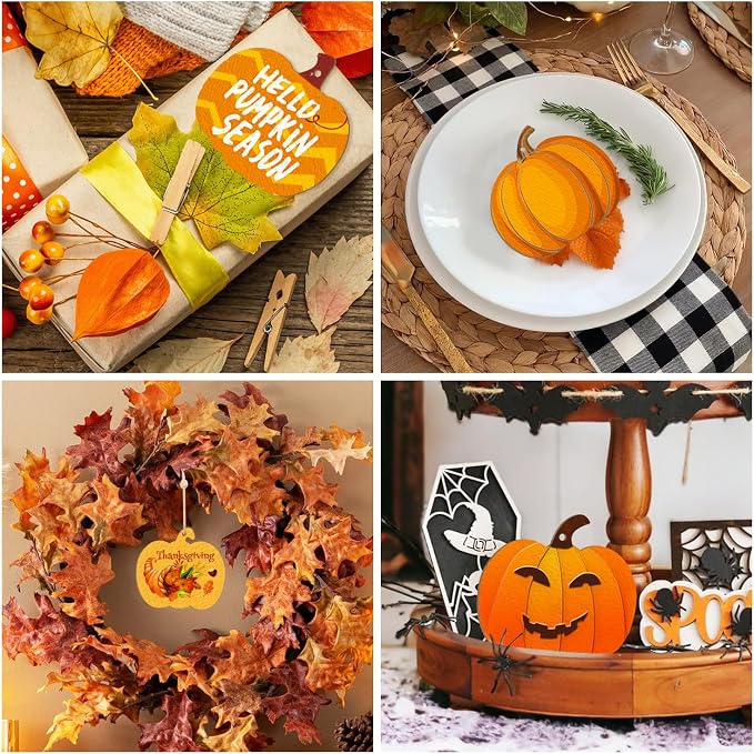 36Pcs Wooden Pumpkins Ornaments to Paint Halloween Thanksgiving Decoration - Image 4