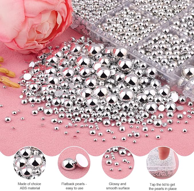 13000Pcs Flatback Pearls for Crafting, Bedazzling Bead for DIY Crafts Clothing - Image 3