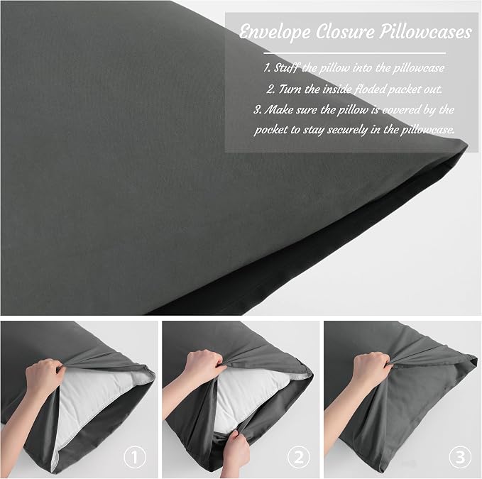 NTBAY Queen Pillow Cases Set of 2, 2 Pack Brushed Microfiber 20x30 Pillow Cases - Image 4