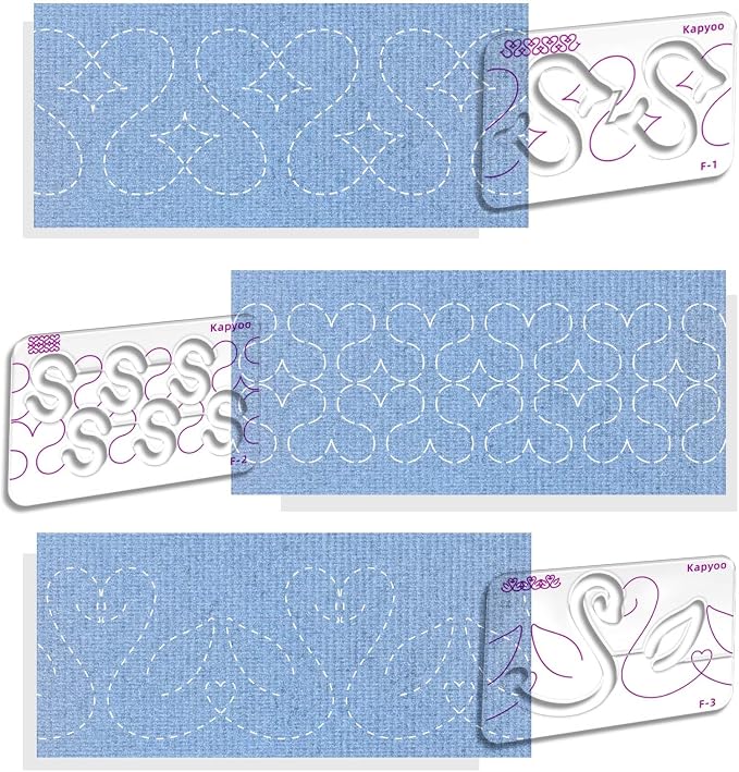 3Pcs Free Motion Quilting Templates by Kapyoo