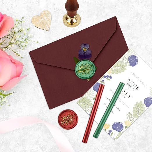 Yoption Wax Seal Kit, Merry Christmas Wax Seal Stamp, Christmas Cards, Wine - Image 5