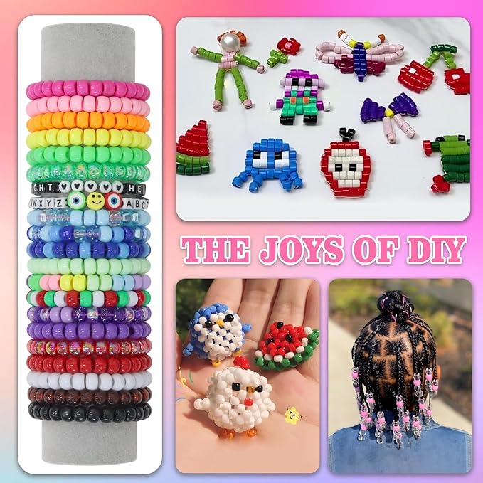 LIS HEGENSA 14000 Pcs DIY Childrens Crafts Beads Friendship Bracelet Kit - Image 2