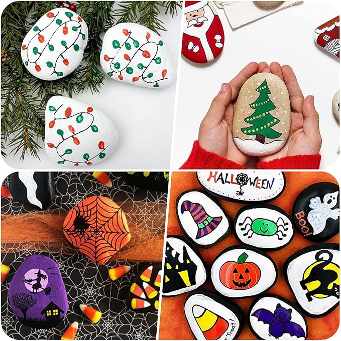 River Rocks for Painting 12 Pcs Extra Large 4.5"-6" Inch Flat Smooth Painting - Image 7