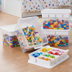 Citylife 32QT 2-Pack Clear Craft Storage Box Buildable Lid Removable Tray | - Image 2