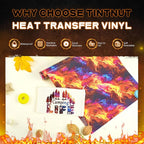 Tintnut Orange Blue Flame Heat Transfer Vinyl Roll, stretch washable, compatible - Image 3