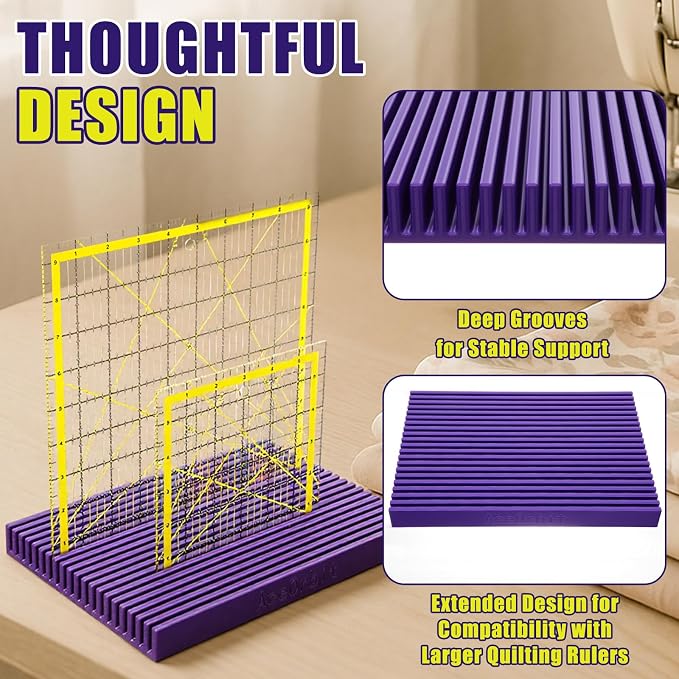 AceOrbit 10 Inch Large-Sized Quilting Rulers Holder, Desktop 20 Slot Ruler - Image 3