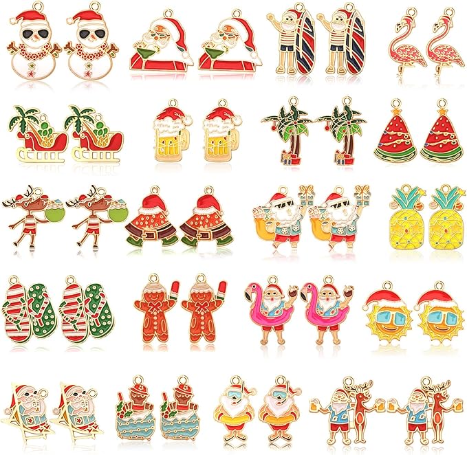 MARFOREVER 40 Pcs/20 Pairs July Christmas Charms Summer Christmas Charms | by MARFOREVER