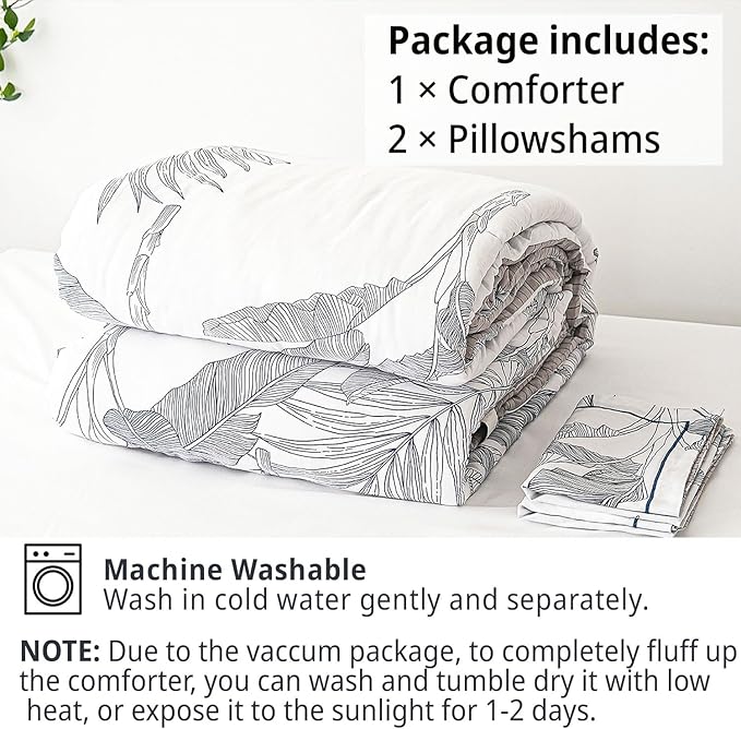 LEMIROE Botanical Cotton Comforter Queen Size - Image 7