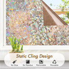 Haton Window Privacy Film, Stained Glass Rainbow Film Decorative Window Clings - Image 6