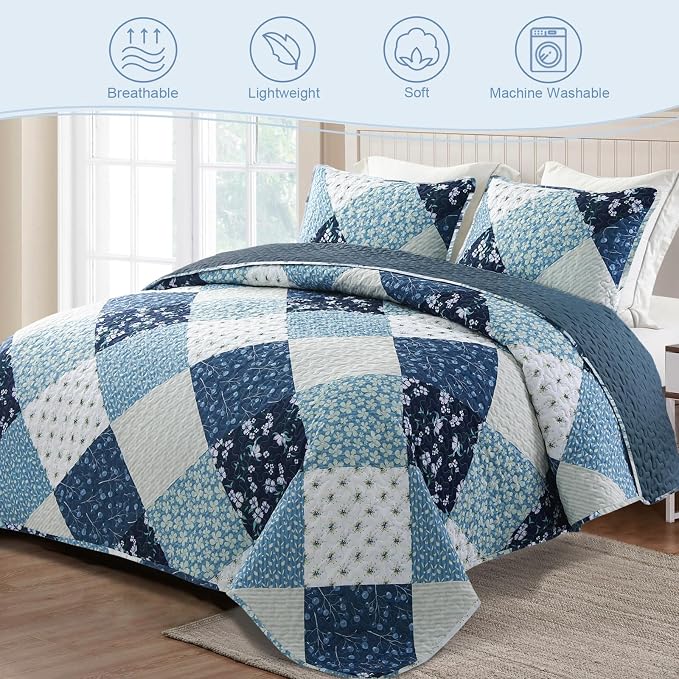 Exclusivo Mezcla Reversible Boho Quilts Queen Size - Image 2