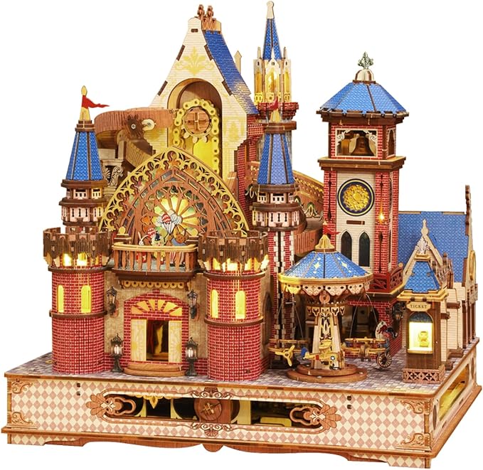 DIY 3D Wooden Puzzles for Adults, Alnwick Castle Miniature House Kit by LogicTwist