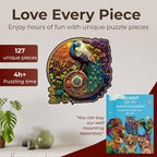 CRAFTHUB Animal Wooden Puzzles for Adults – A3 Peacock Yin Yang - Image 2